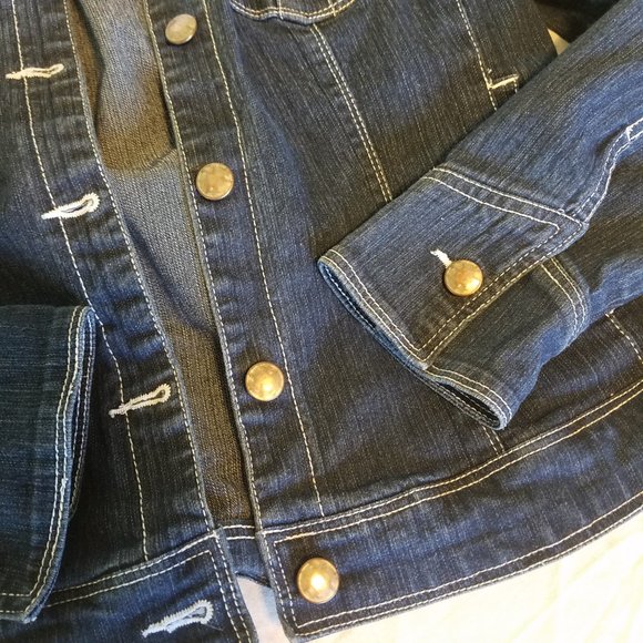 CChristopher & Banks Dark Wash Jean Denim Jacket - Picture 2 of 5